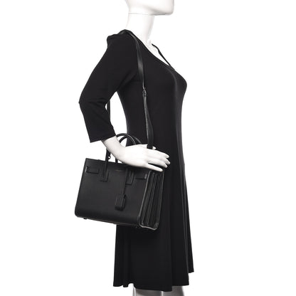 Saint Laurent Grained Calfskin Baby Sac De Jour Black 2 of 9