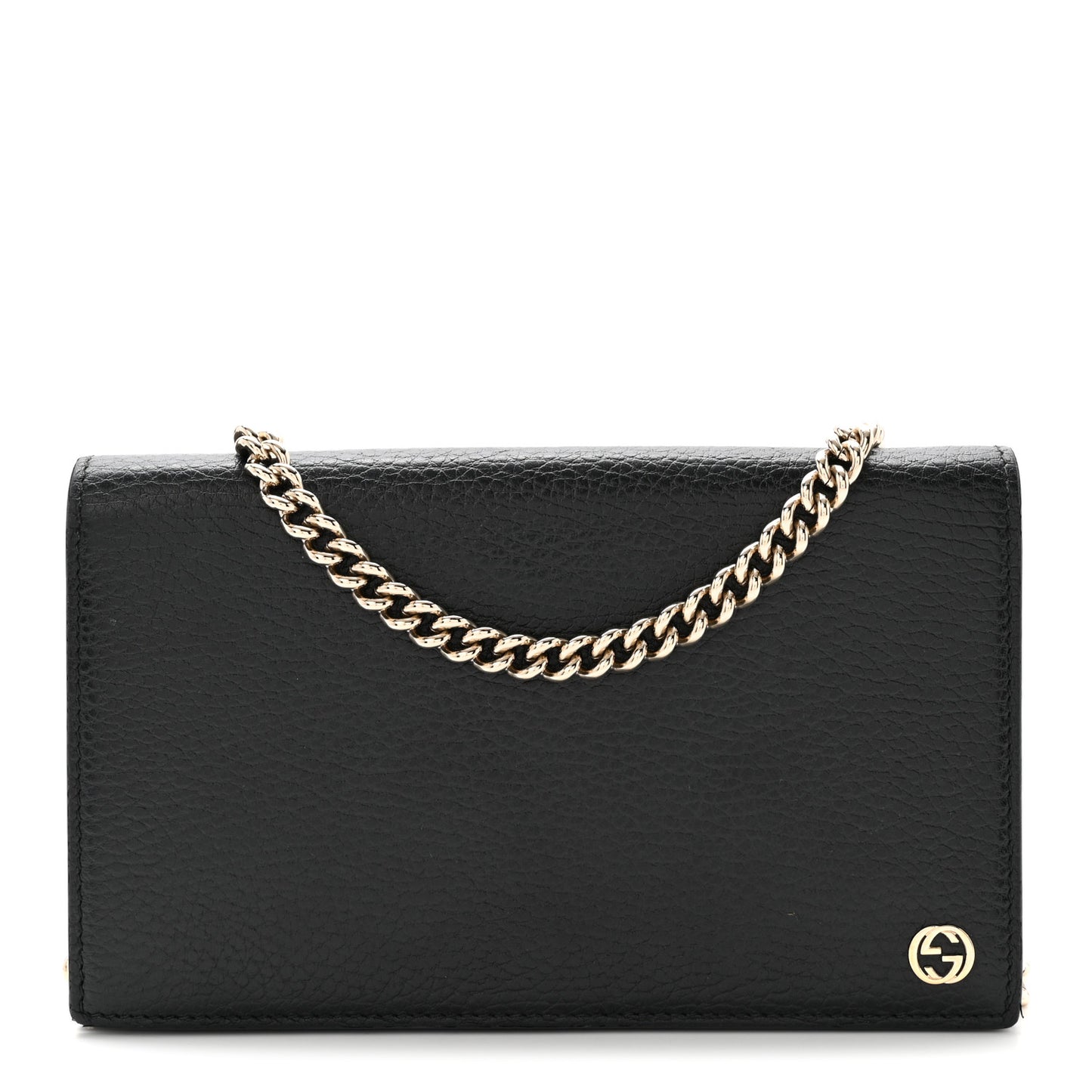 Dollar Calfskin Medium Betty Chain Wallet Black