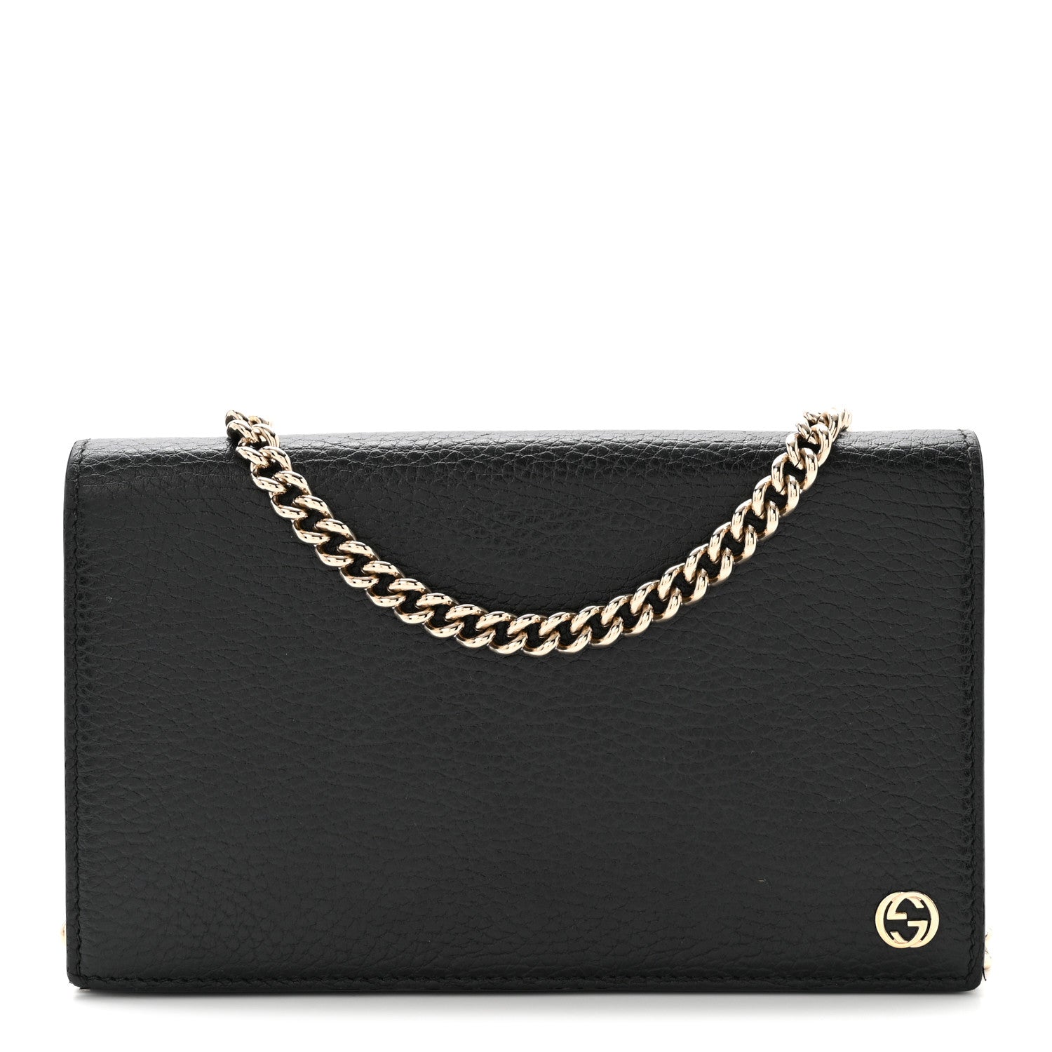 Gucci Dollar Calfskin Medium Betty Chain Wallet Black 1 of 10