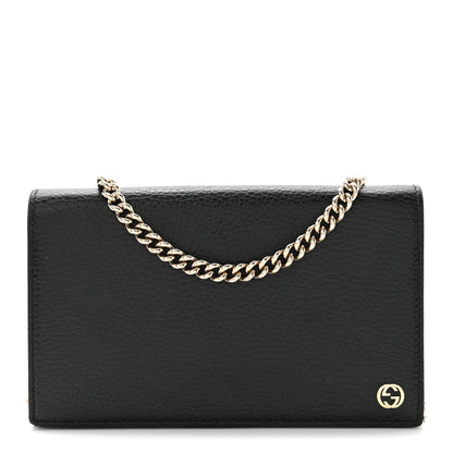 Gucci Dollar Calfskin Medium Betty Chain Wallet Black 1 of 10