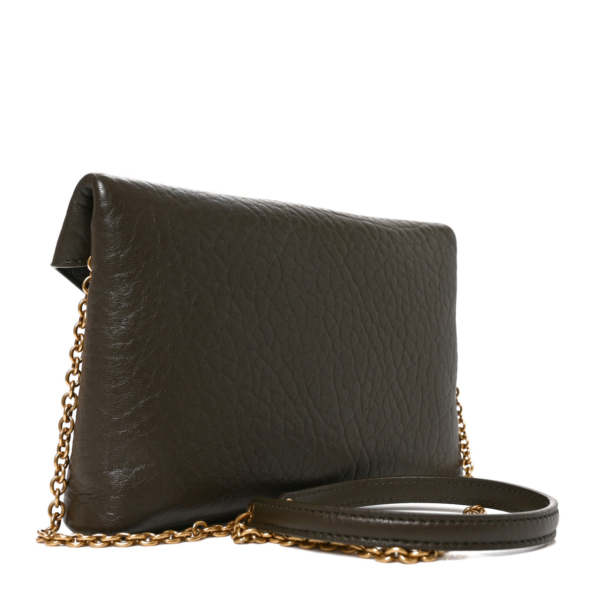 Grained Lambskin Small Cassandre Chain Pouch Light Musk