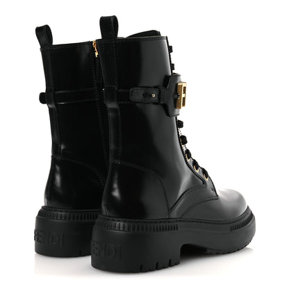 Fendi Vitello Abrasivato Fendigraphy 50mm Biker Boots Black 40 Black 5 of 13