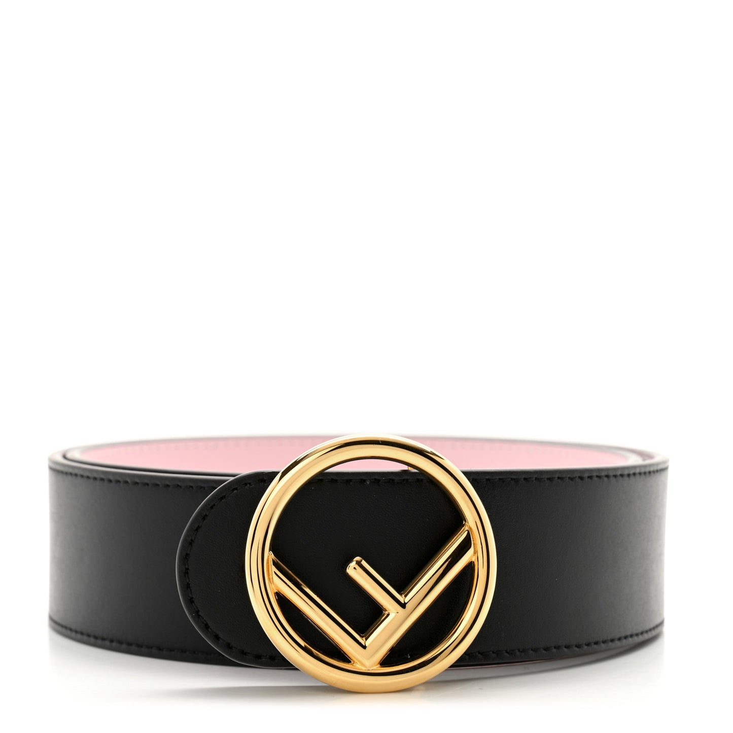 Vitello Liberty F is Fendi Bi-Color Reversible Belt Black Peonia