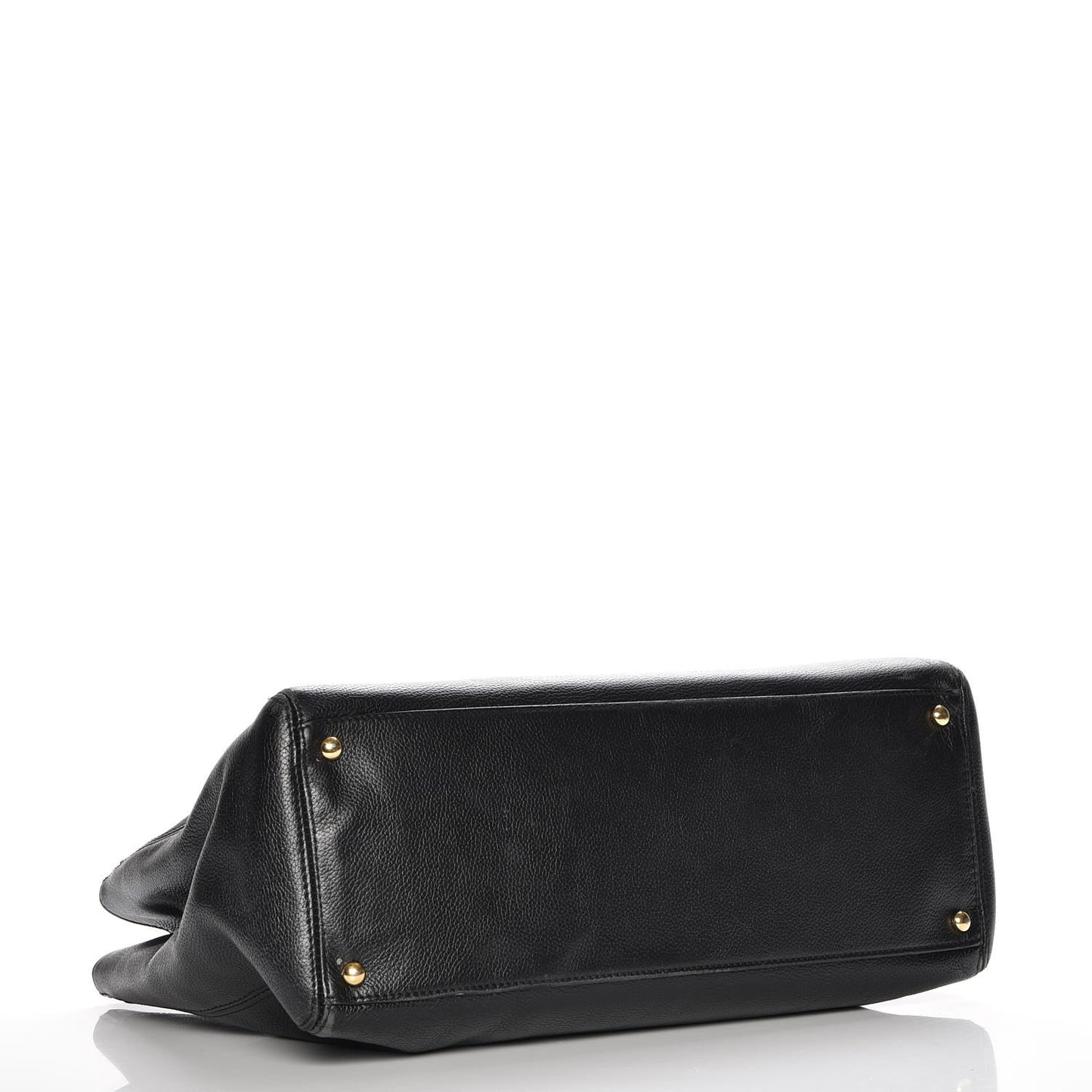 Calfskin Cerf Executive Shopper Tote Black