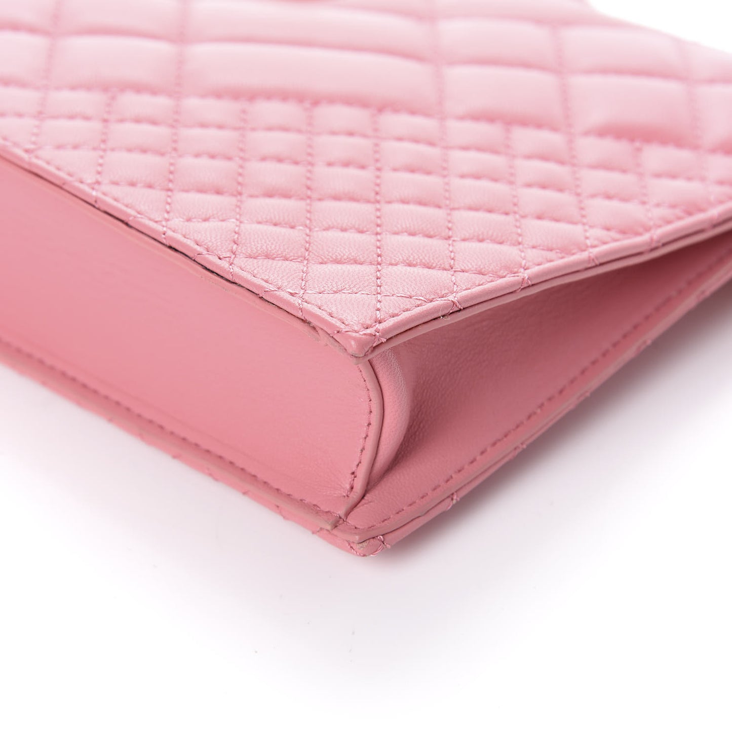 Calfskin Quilted Tribute Icon Crossbody Flat Pouch Pink