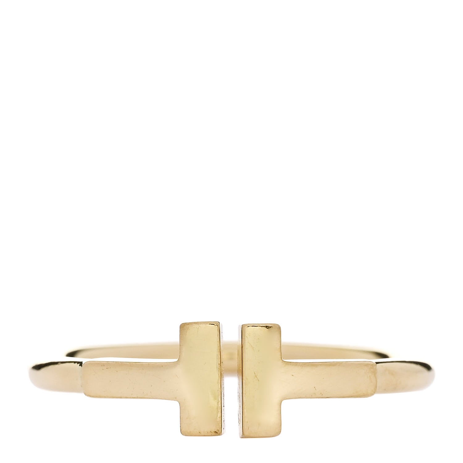 Tiffany 18K Yellow Gold T Wire Ring 55 7.25 1 of 5