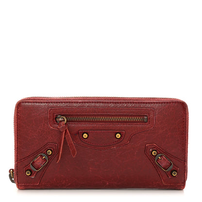 Balenciaga Agneau Classic Hardware Continental Zip Around Wallet Rouge Cerise 1 of 8