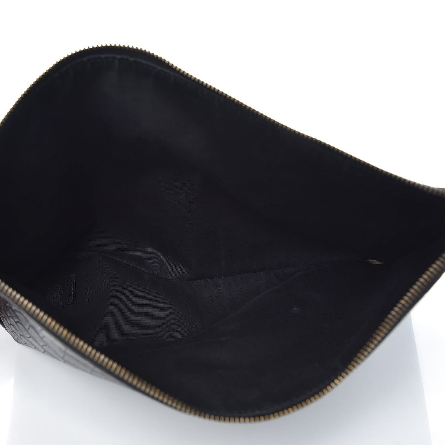 Saint Laurent Calfskin Crocodile Embossed Large Sac De Jour Carryall Pouch Black 5 of 8