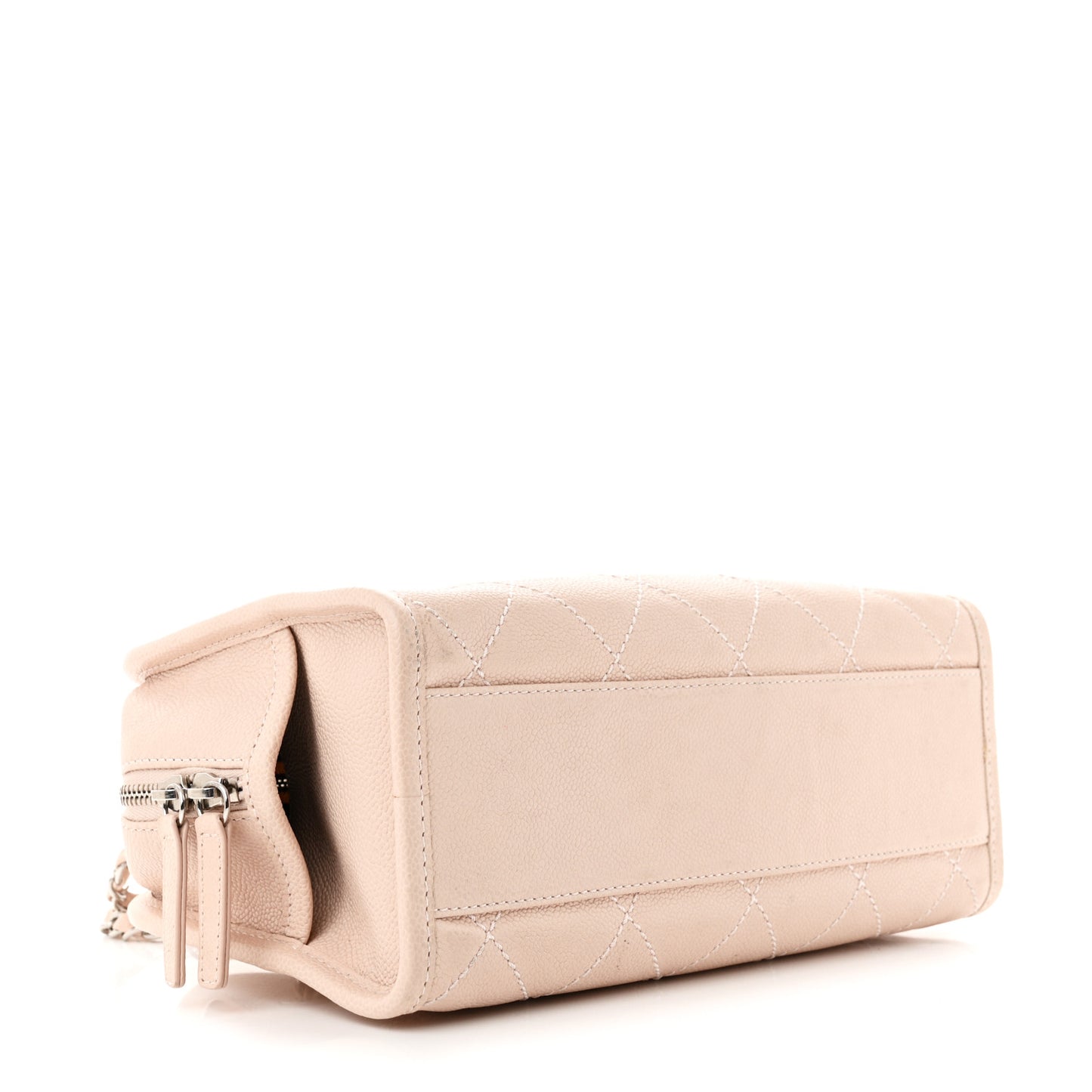 Caviar Quilted Small Deauville Bowling Bag Light Pink