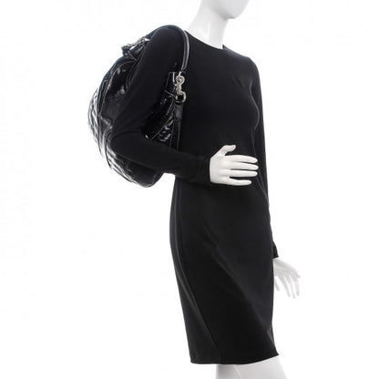 Gucci Patent Calfskin Medium Snow Glam Hobo Black 2 of 10