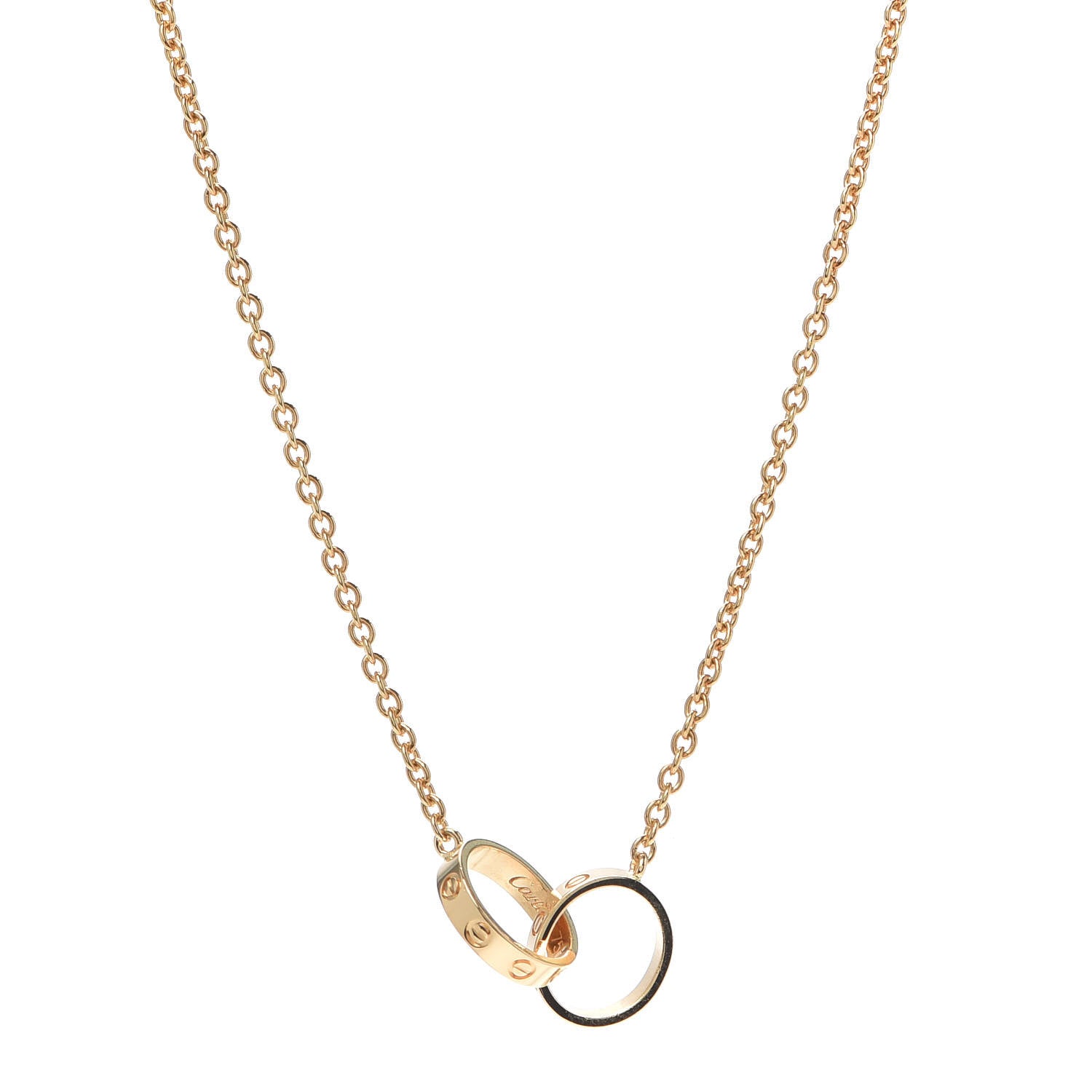 Cartier 18K Yellow Gold Interlocking LOVE Necklace 1 of 8
