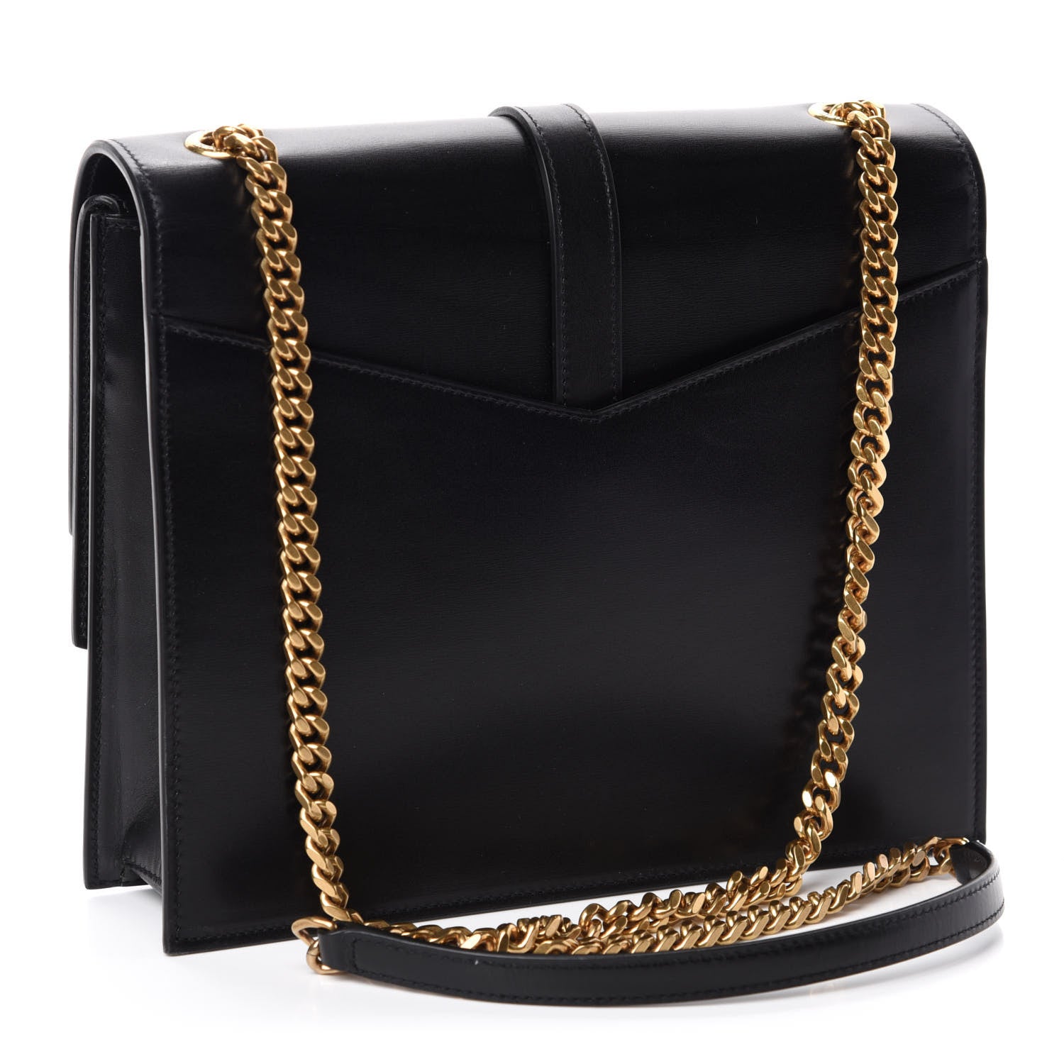 Saint Laurent Smooth Calfskin Monogram Medium Sulpice Shoulder Bag Black 3 of 10