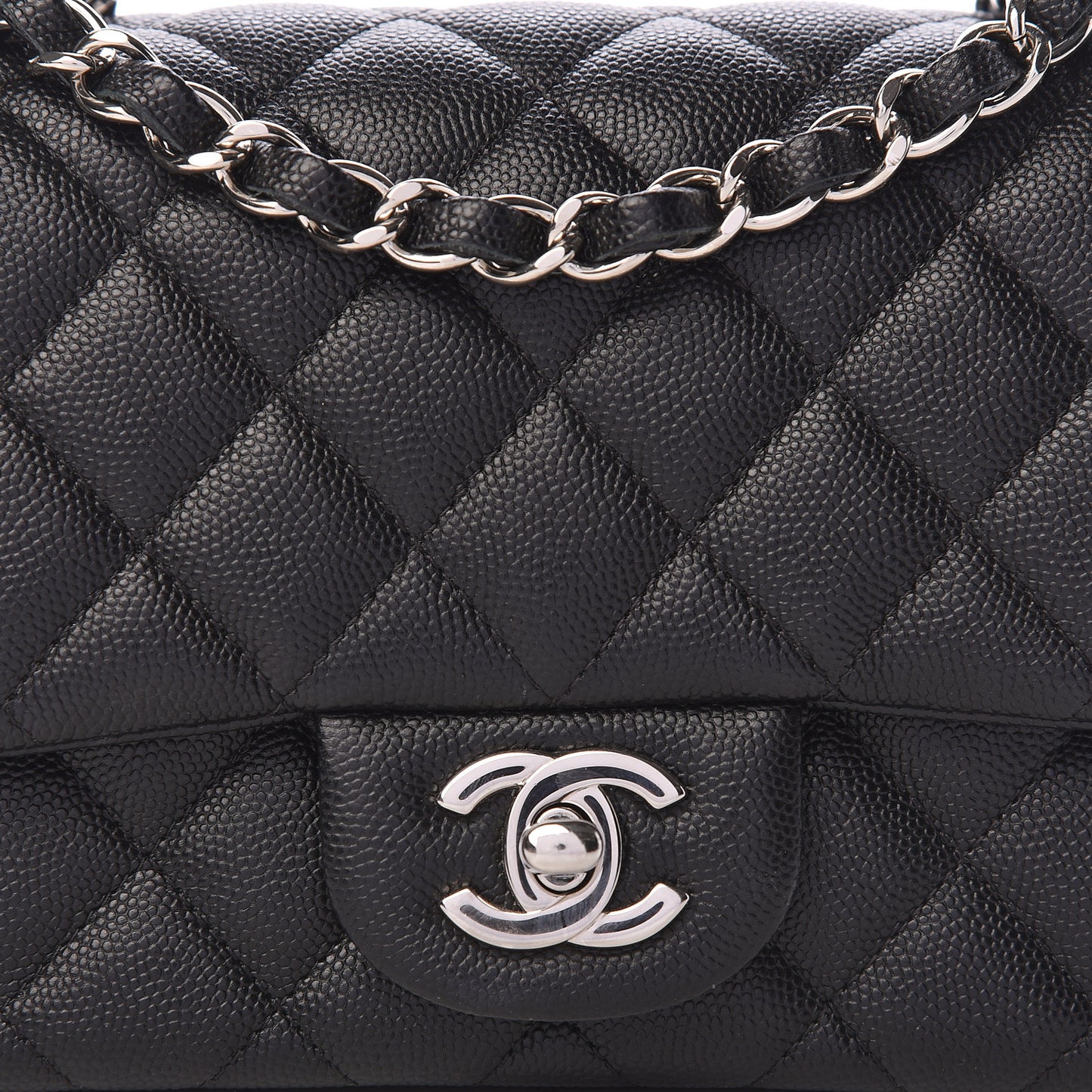 Caviar Quilted Mini Square Flap Black