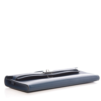 Hermes Swift Kelly Cut Clutch Pochette Bleu De Prusse 4 of 11