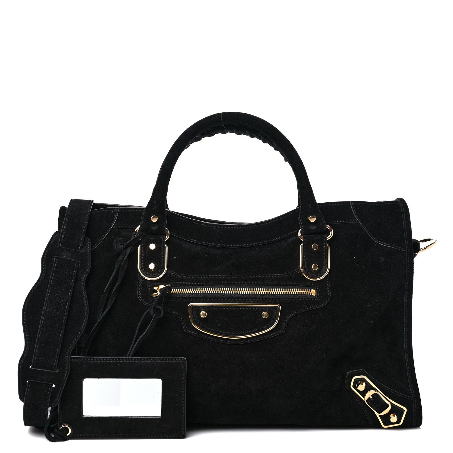Balenciaga Baby Daim Suede Gold Metallic Edge Hardware City Black 1 of 13