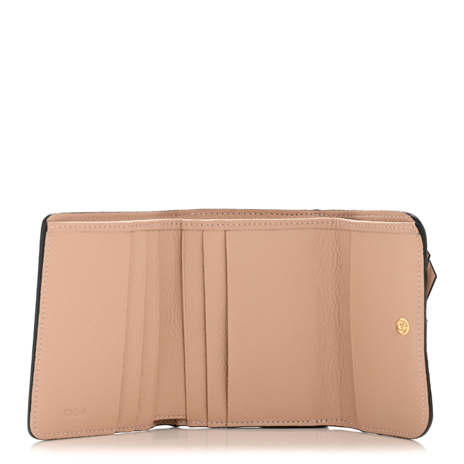 Chloe Grained Calfskin Alphabet Mini Trifold Wallet Cement Pink 5 of 8