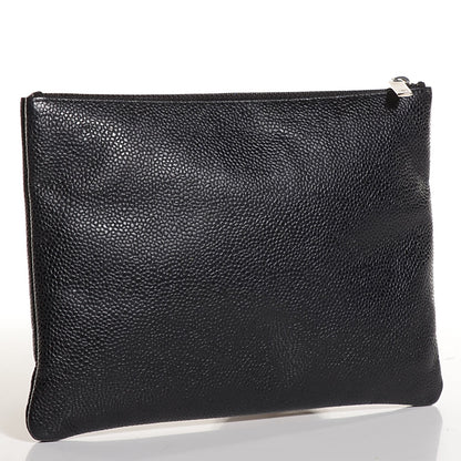 Chanel Caviar CC Flat Cosmetic Pouch Black 3 of 7