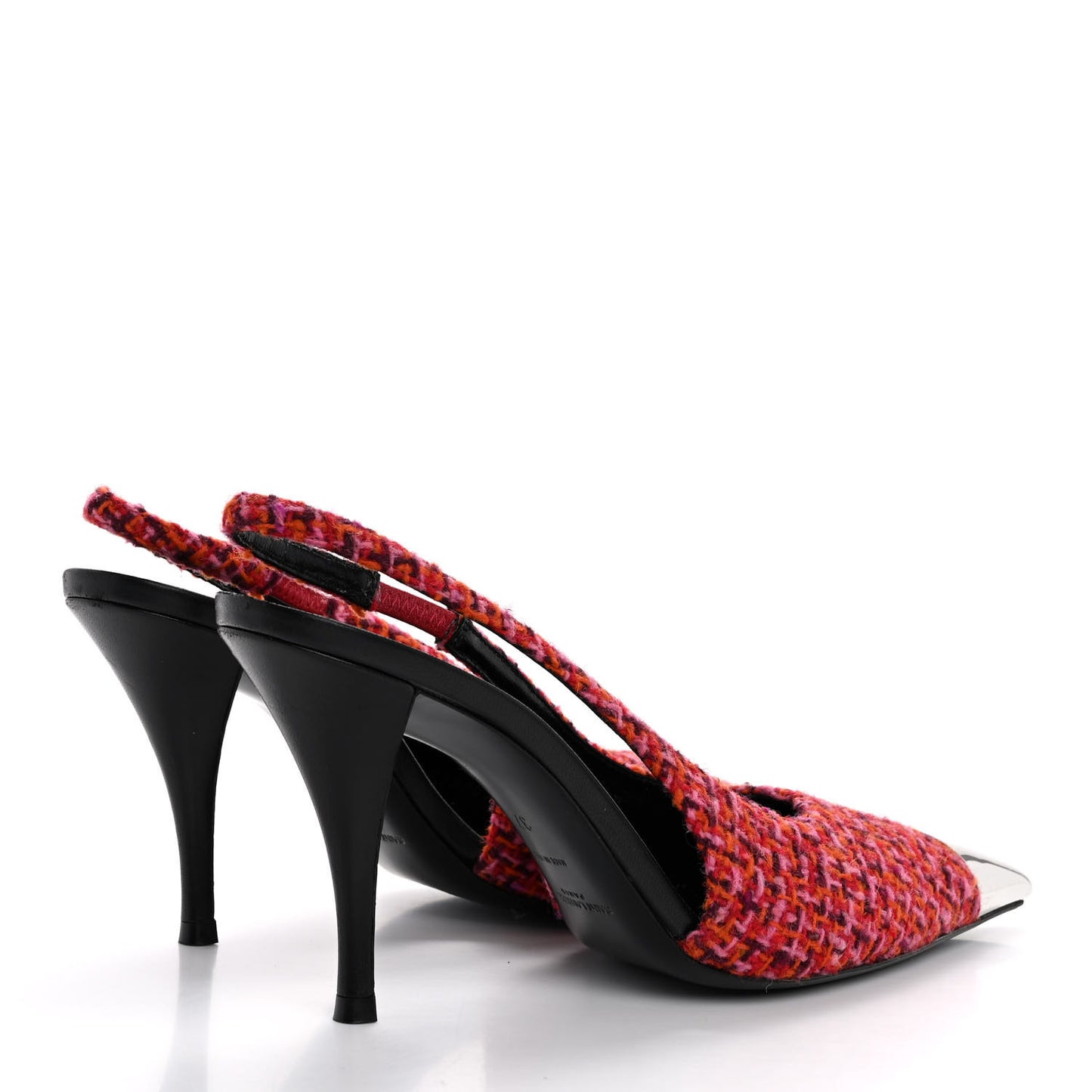 Tweed Cap Toe Vesper Slingback Pumps 37 Pink