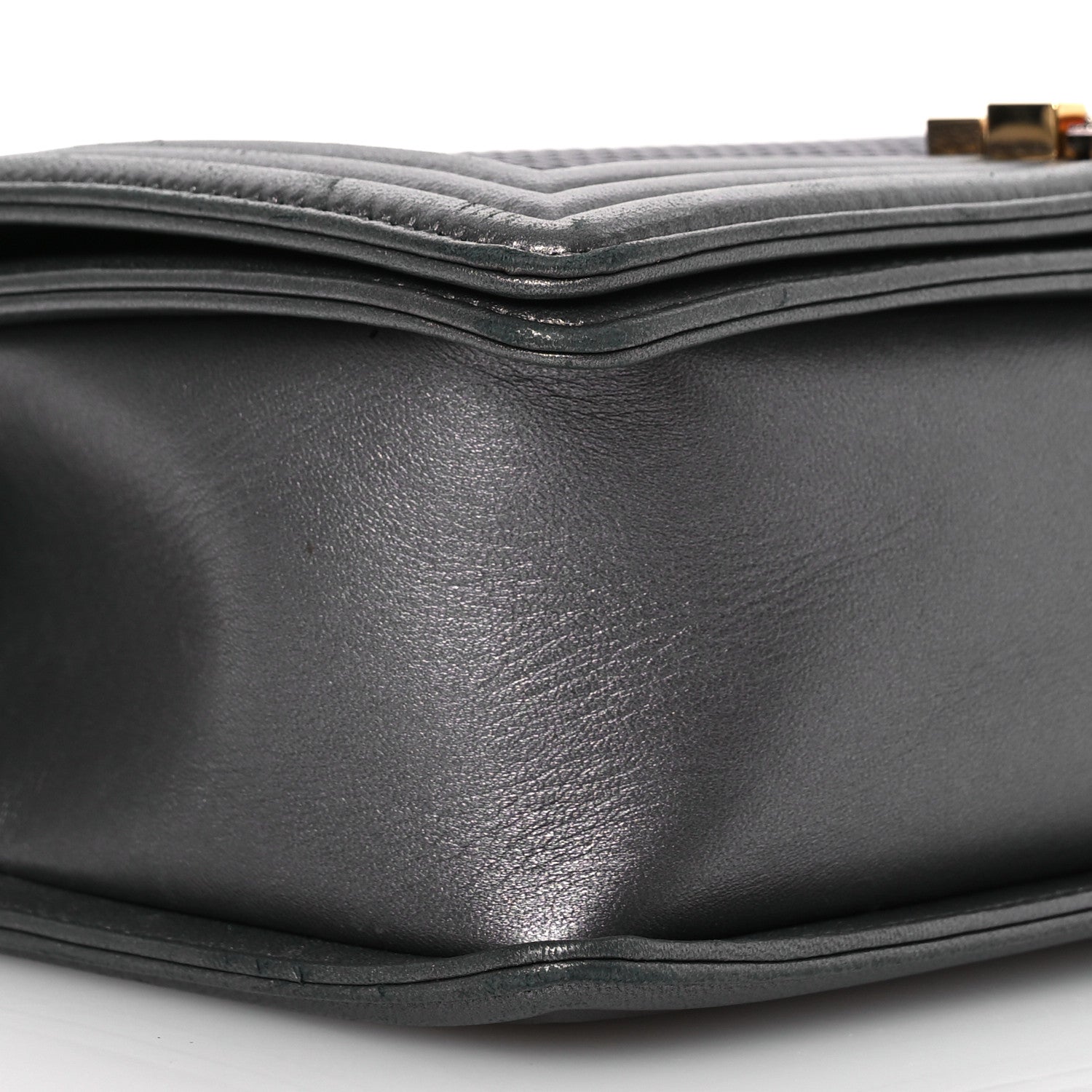 Chanel Lambskin Embossed Medium Boy Cube Flap Grey 10 of 16