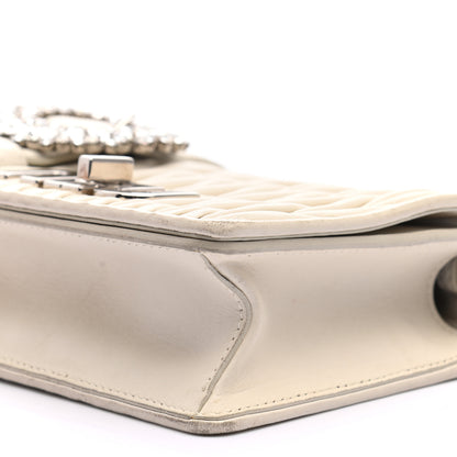 Miu Miu Nappa Matelasse Crystal Embellished Shoulder Bag White 6 of 13