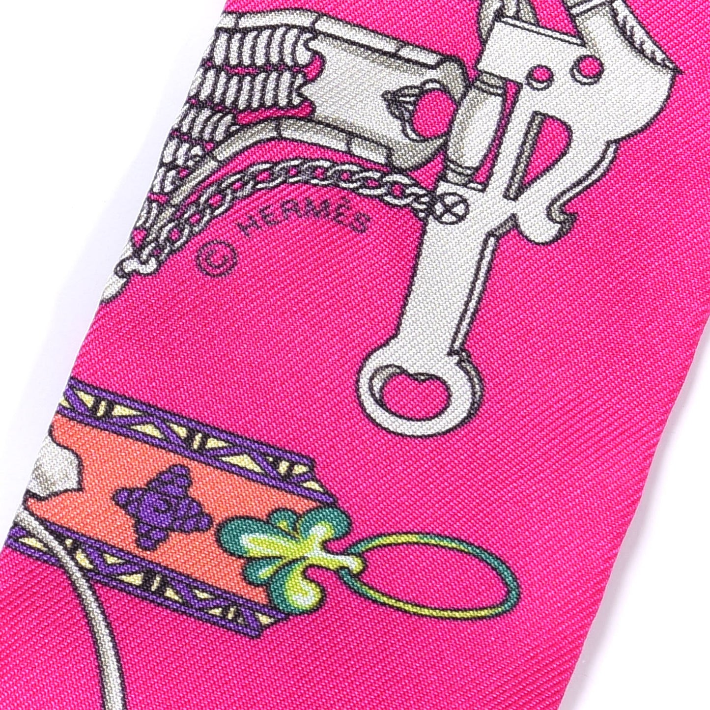Silk Mors Et Gourmettes Remix Twilly Fuchsia Bleu Corail