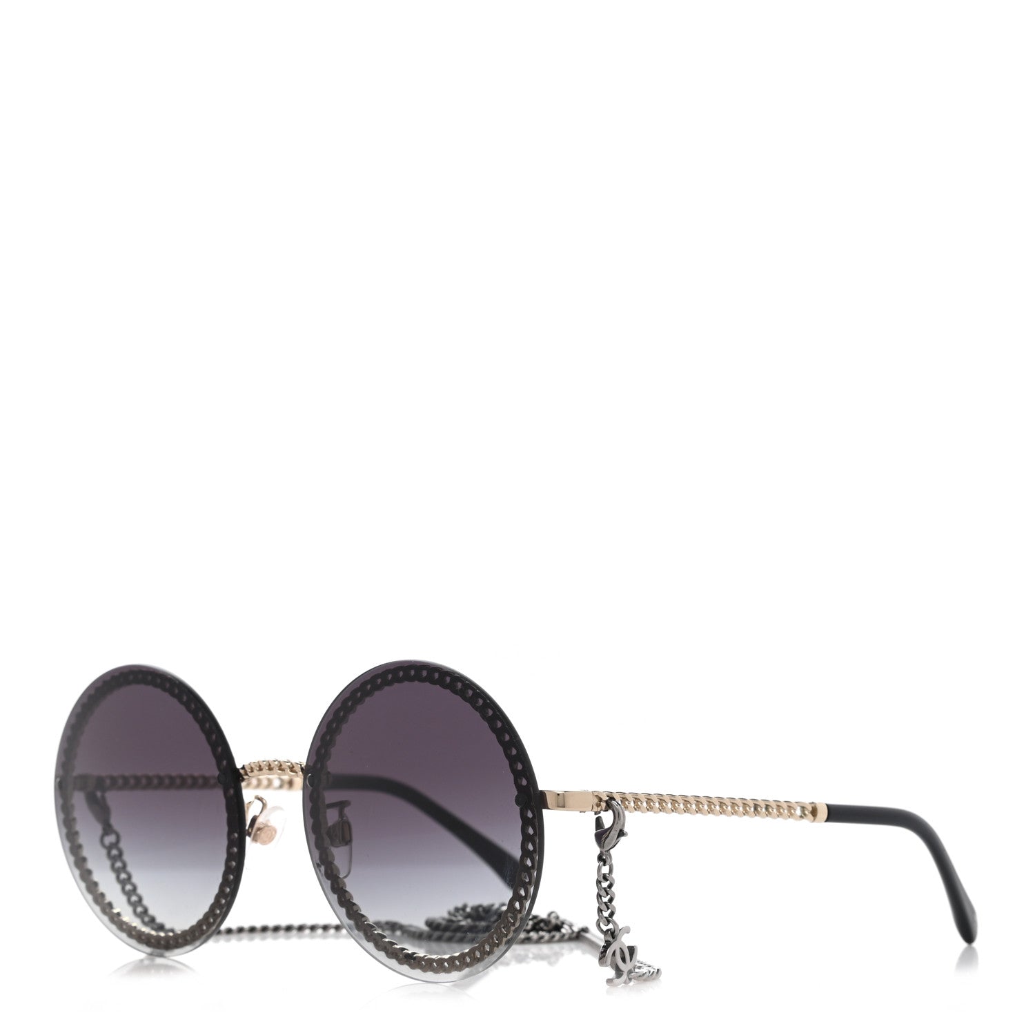 Chanel Round Chain Sunglasses 4245 Gold 1 of 7