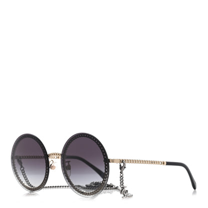 Chanel Round Chain Sunglasses 4245 Gold 1 of 7