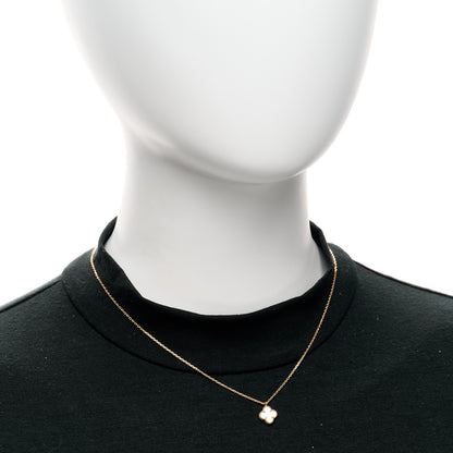 Van Cleef & Arpels 18K Yellow Gold Mother of Pearl Sweet Alhambra Pendant Necklace 2 of 4