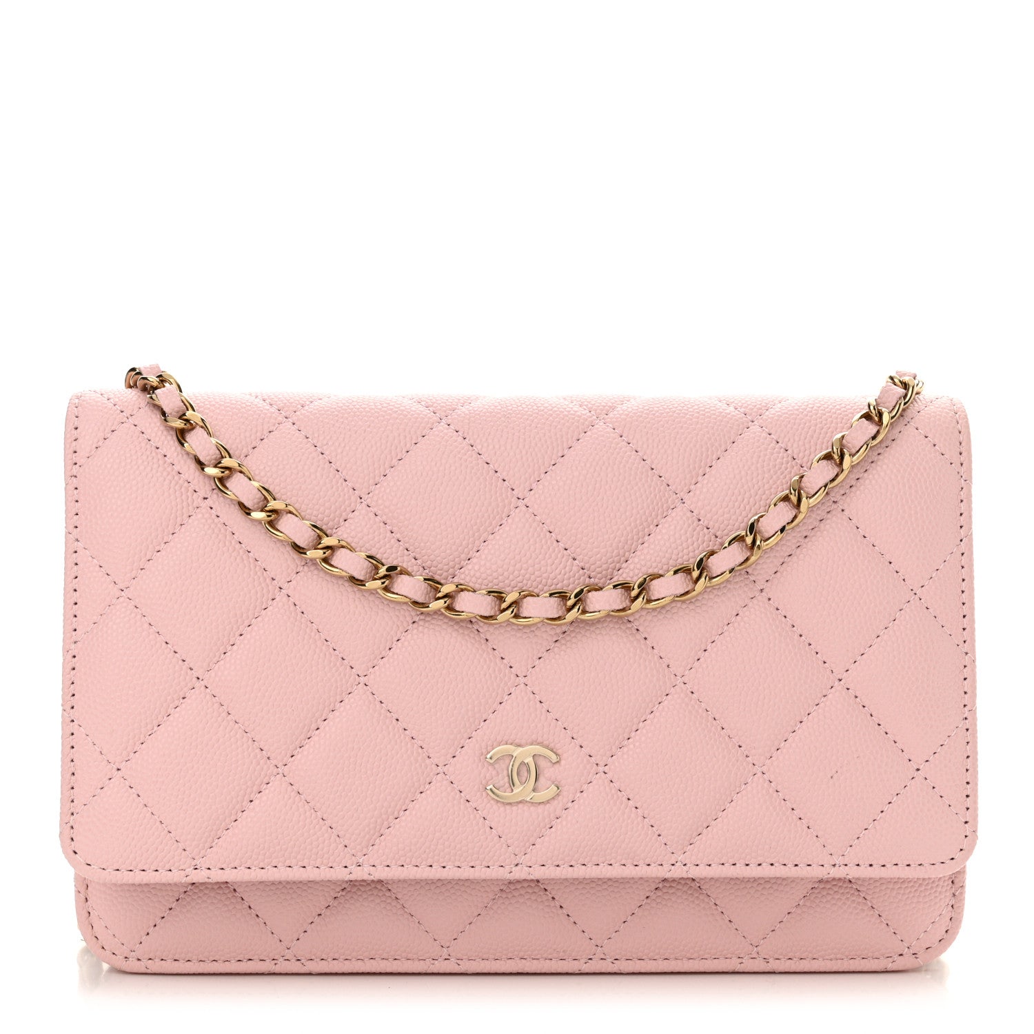 Chanel Caviar Quilted Wallet on Chain WOC Light Pink 1 of 12