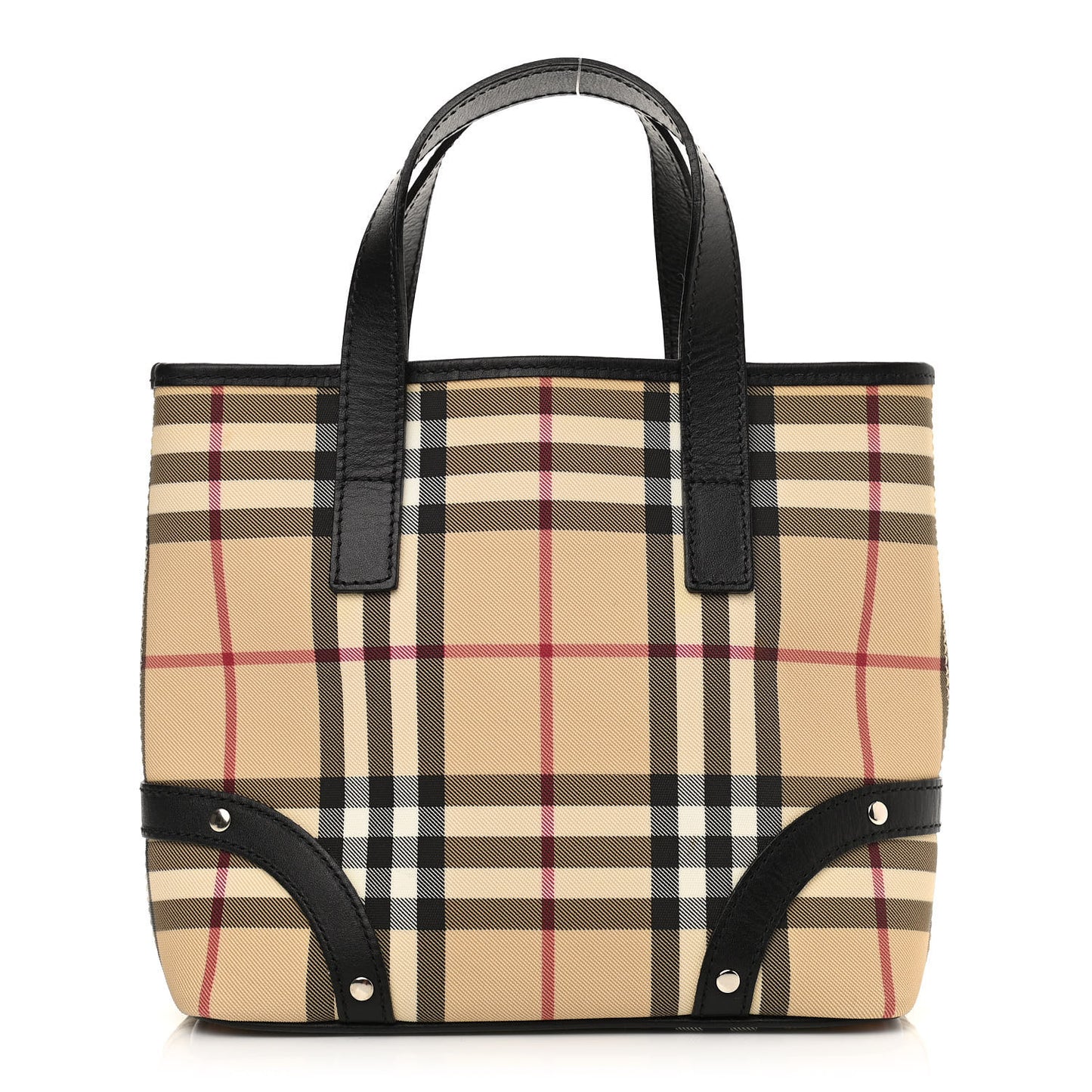 House Check Studded Tote Black