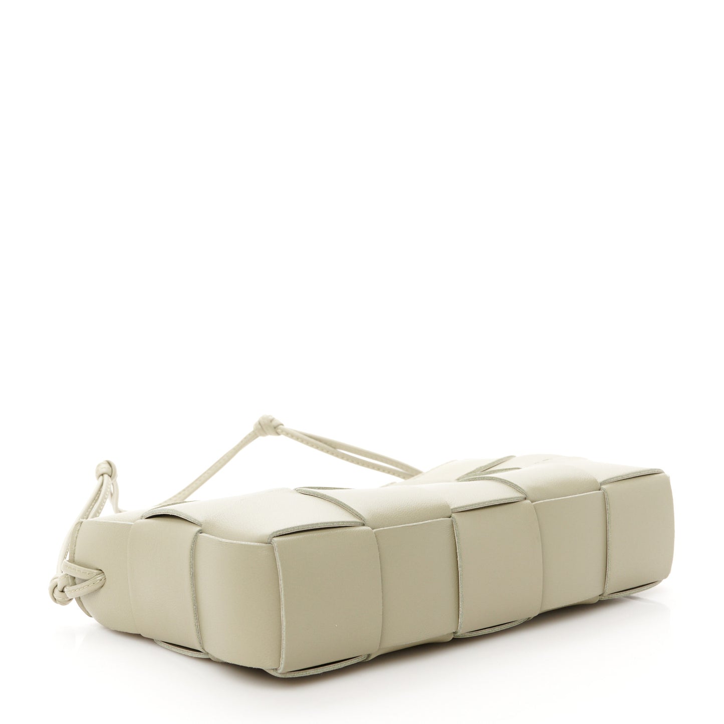 Calfskin Maxi Intrecciato Cassette Pouch On Strap Travertine