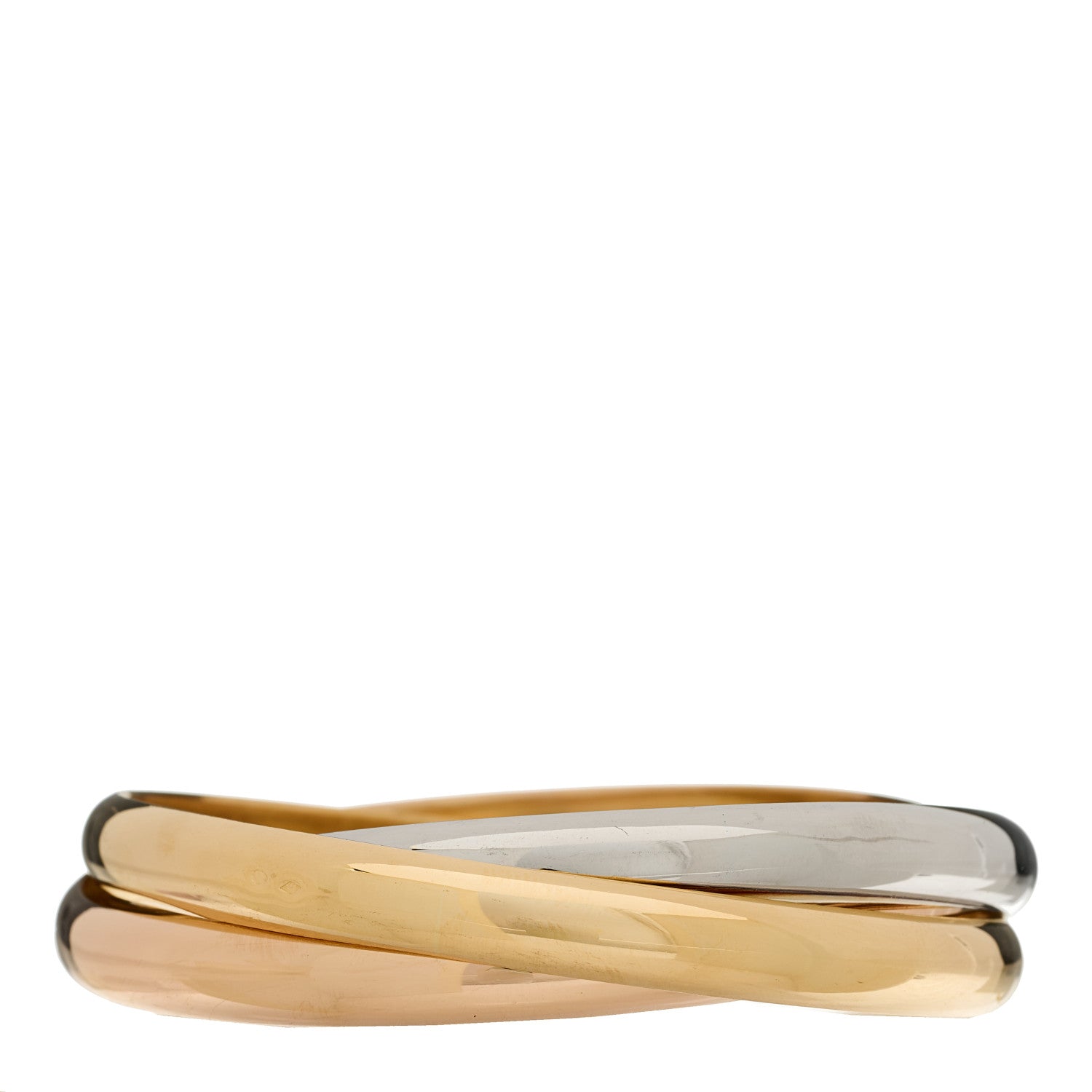 Cartier 18K Pink Yellow White Gold Trinity Bangle Bracelet 1 of 4
