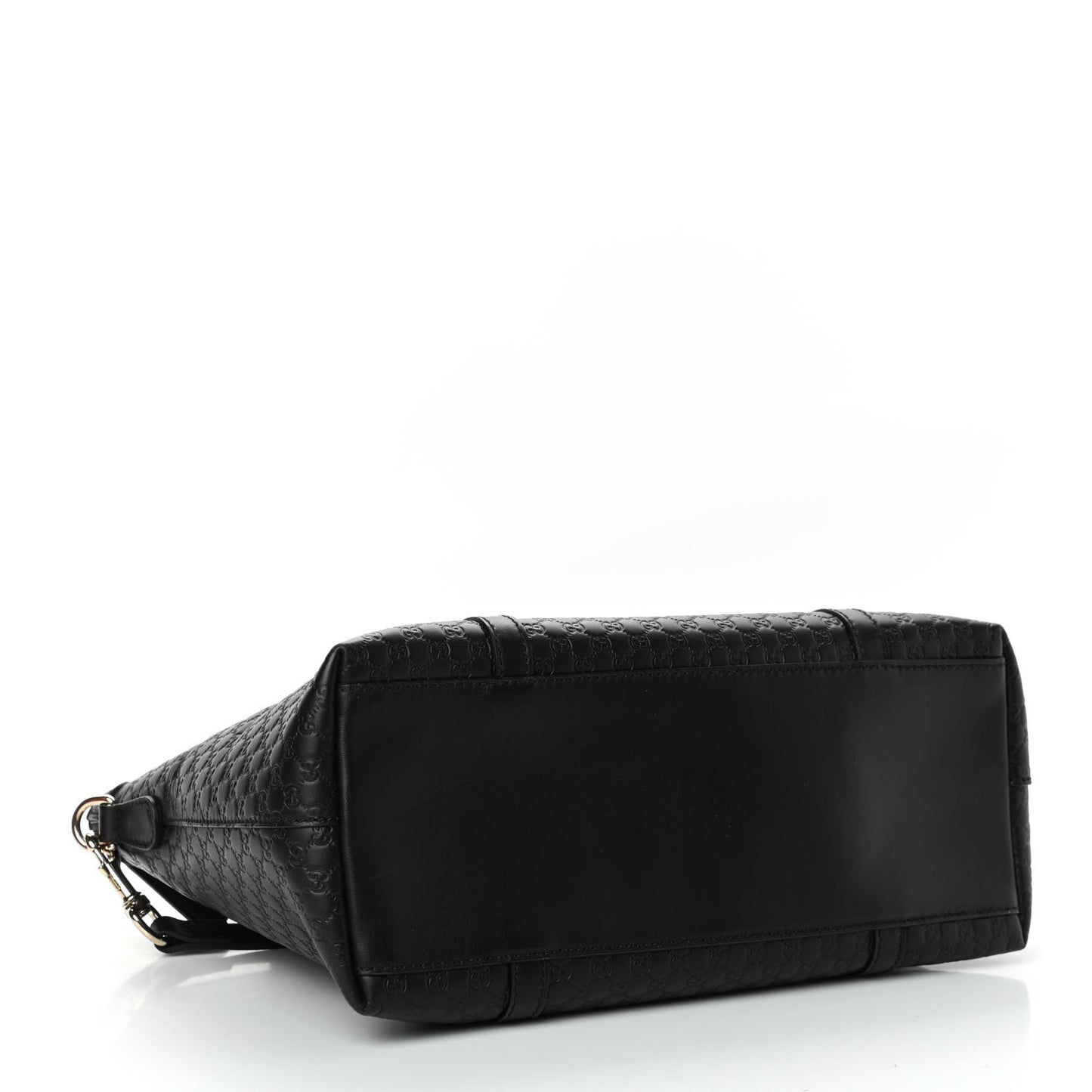 Soft Microguccissima Small Zippered Satchel Black