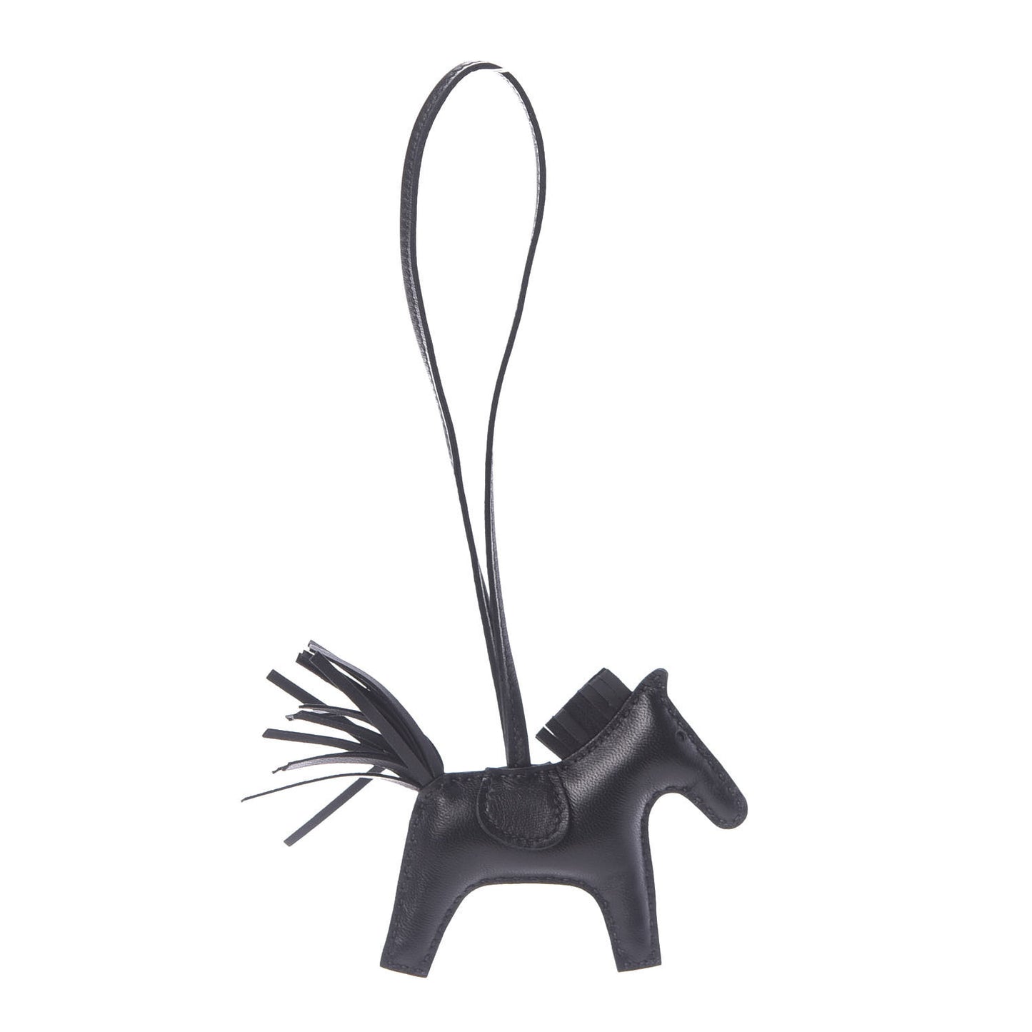 Milo Lambskin Grigri Rodeo Horse Bag Charm PM So Black