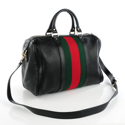 Gucci Calfskin Vintage Web Medium Boston Black 3 of 7