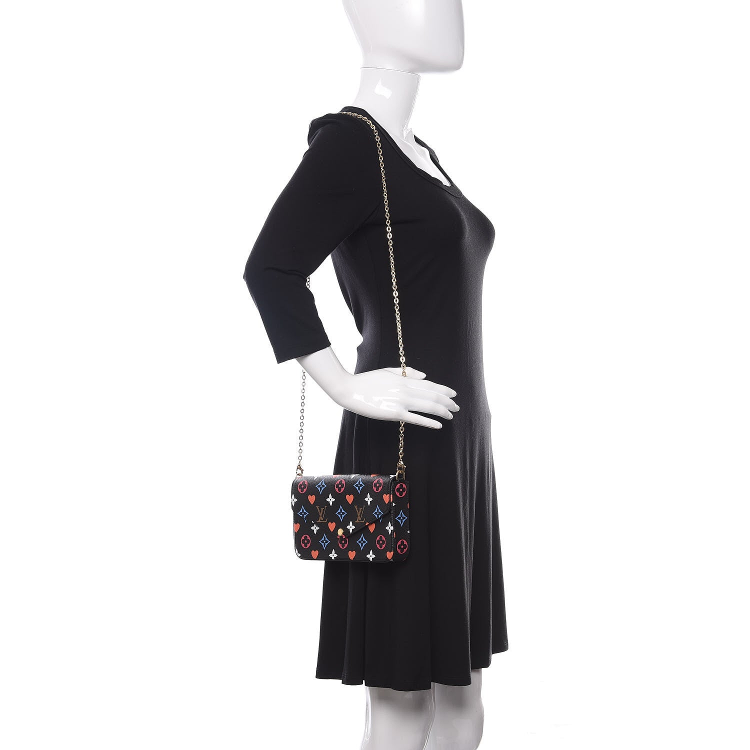 Louis Vuitton Game On Felicie Chain Wallet Black 2 of 10