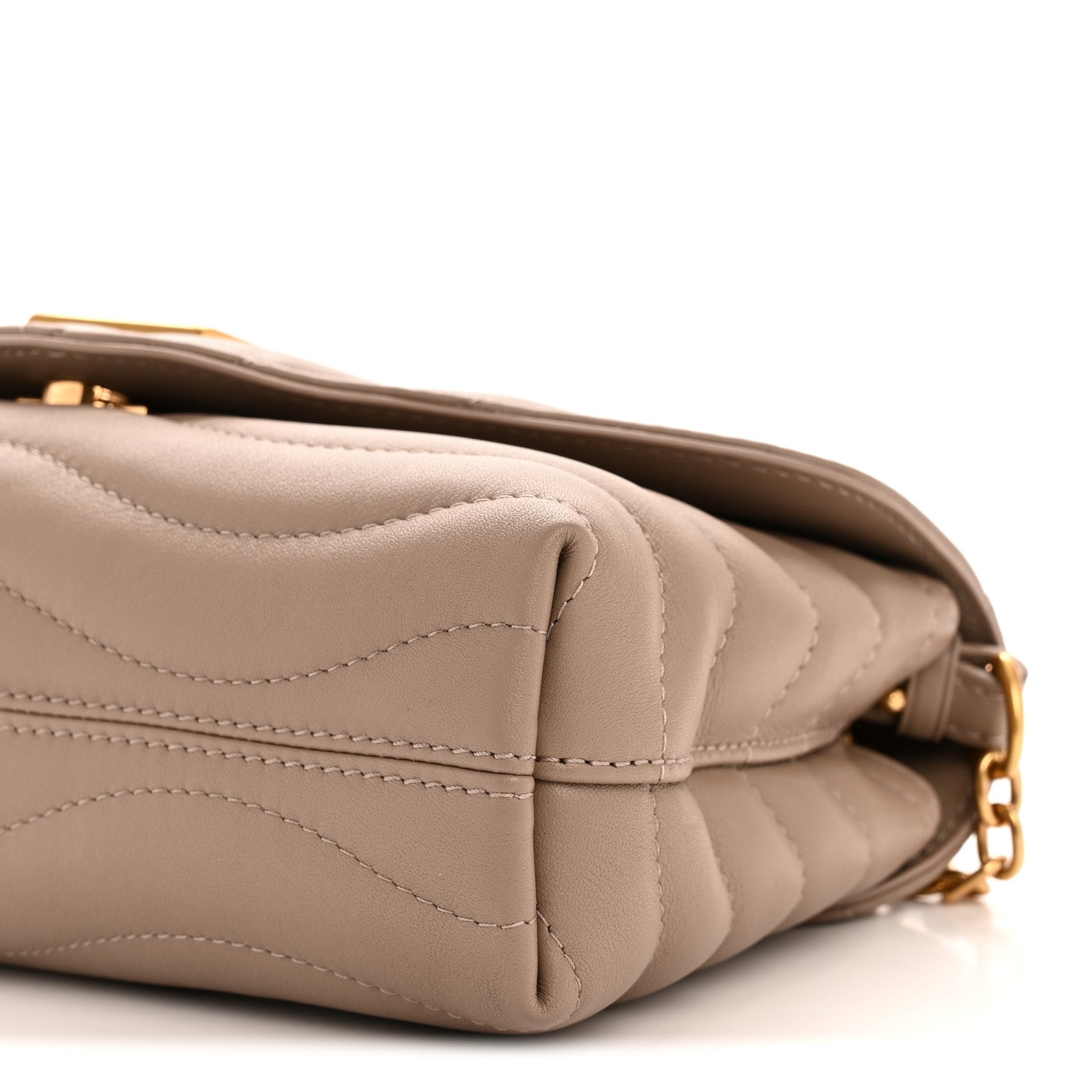 Louis Vuitton Calfskin LV New Wave Chain Bag Taupe 1813298