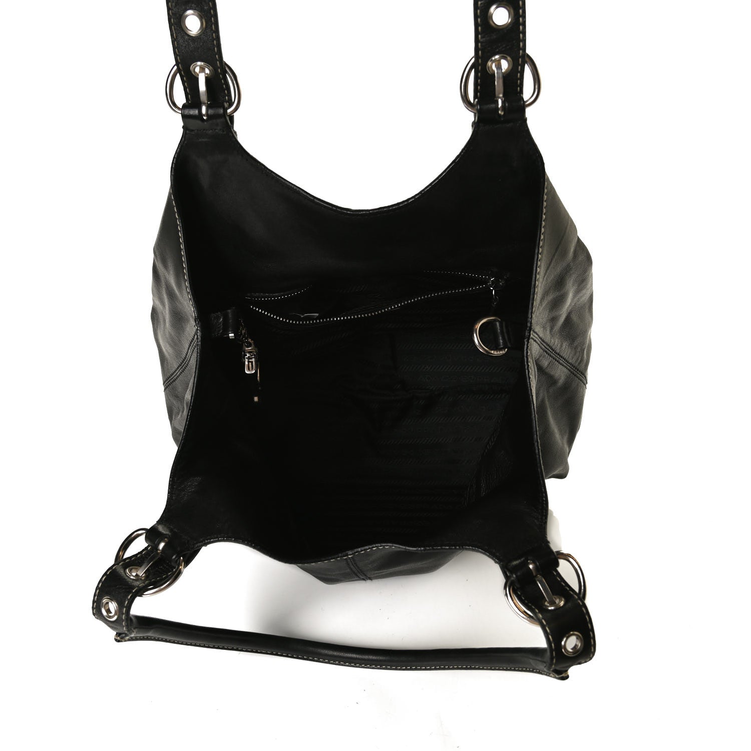 Prada Soft Calf Tote Black 4 of 14