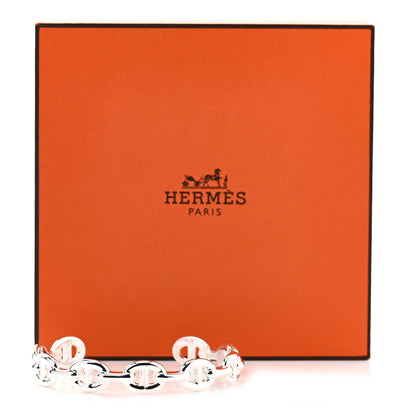 Hermes Sterling Silver MM Chaine d'Ancre Enchainee Cuff Bracelet LG 6 of 6
