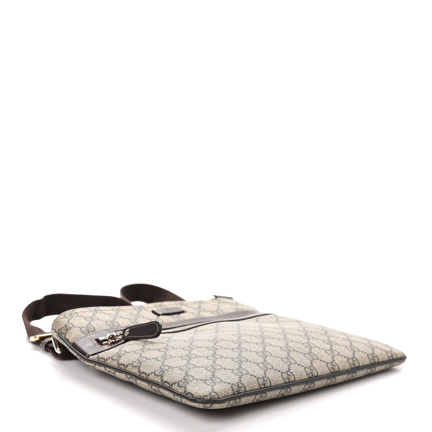 GG Supreme Monogram Flat Messenger Bag Brown