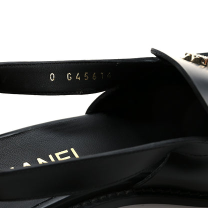 Chanel Calfskin Crystal Slingback Loafers 36 Black 9 of 9