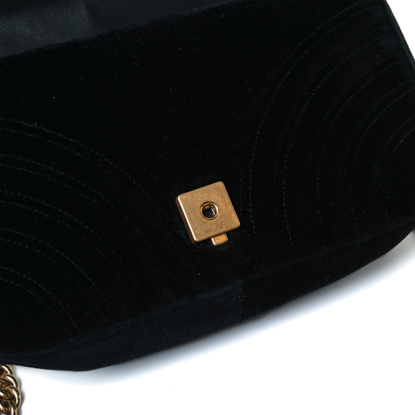 Velvet Matelasse Small GG Marmont Shoulder Bag Black