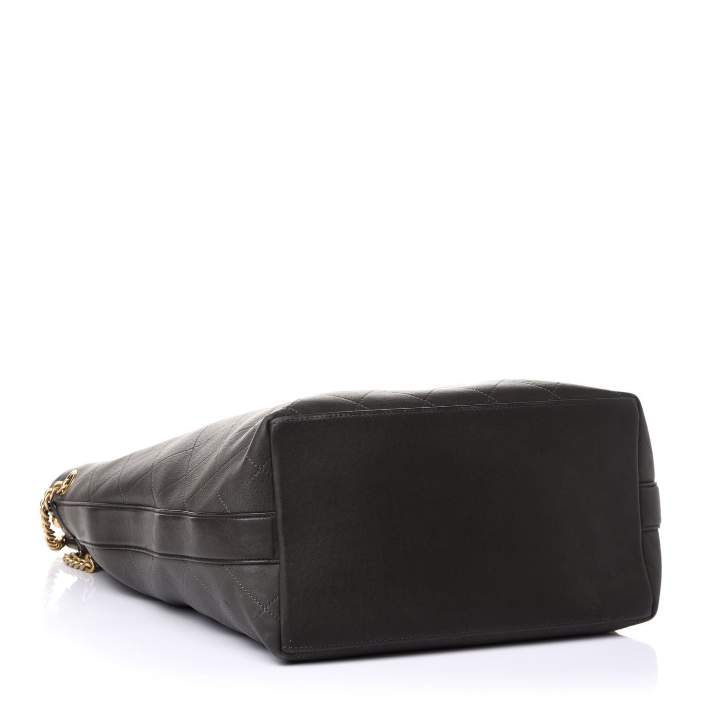 Calfskin Quilted Small On My Shoulder Drawstring Bag Dark Green