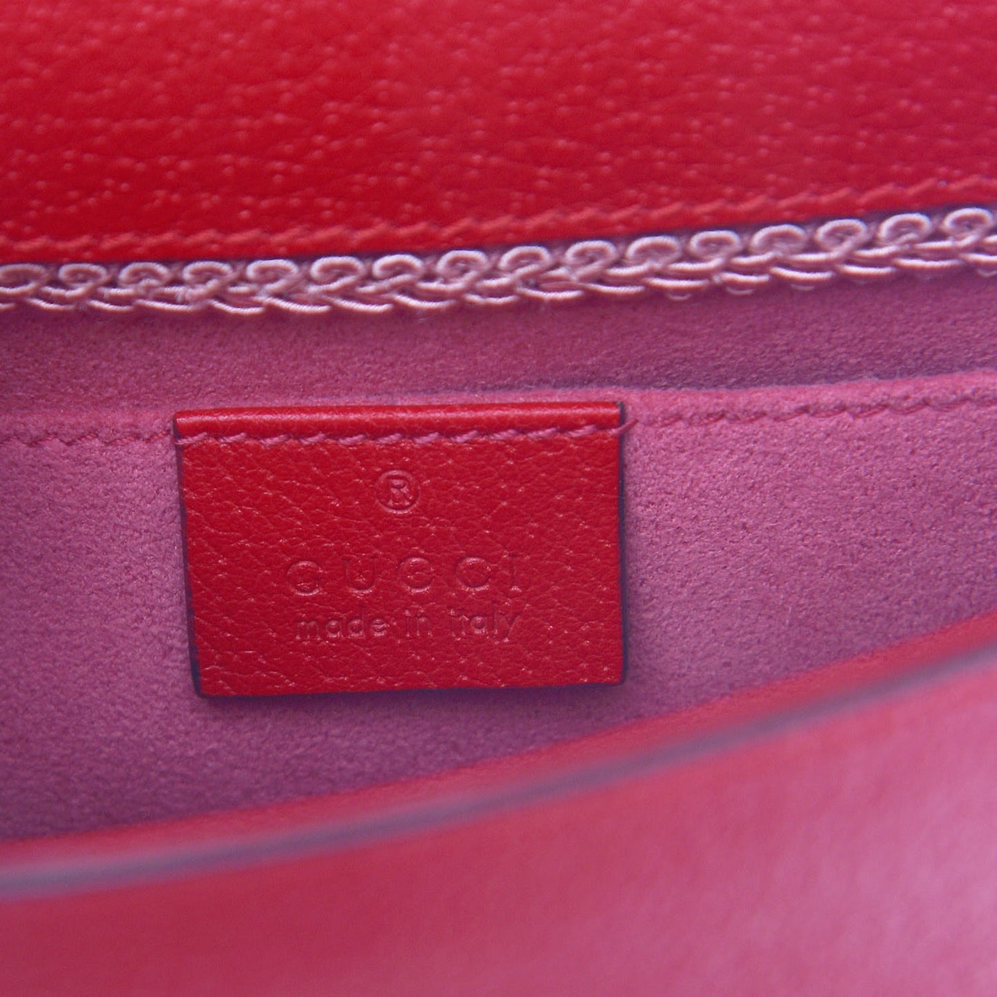 Textured Calfskin Embroidered Small Shoulder Bag Hibiscus Red Multicolor