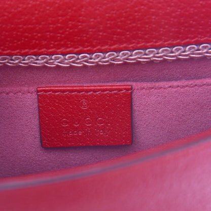 Gucci Textured Calfskin Embroidered Small Shoulder Bag Hibiscus Red Multicolor 6 of 10