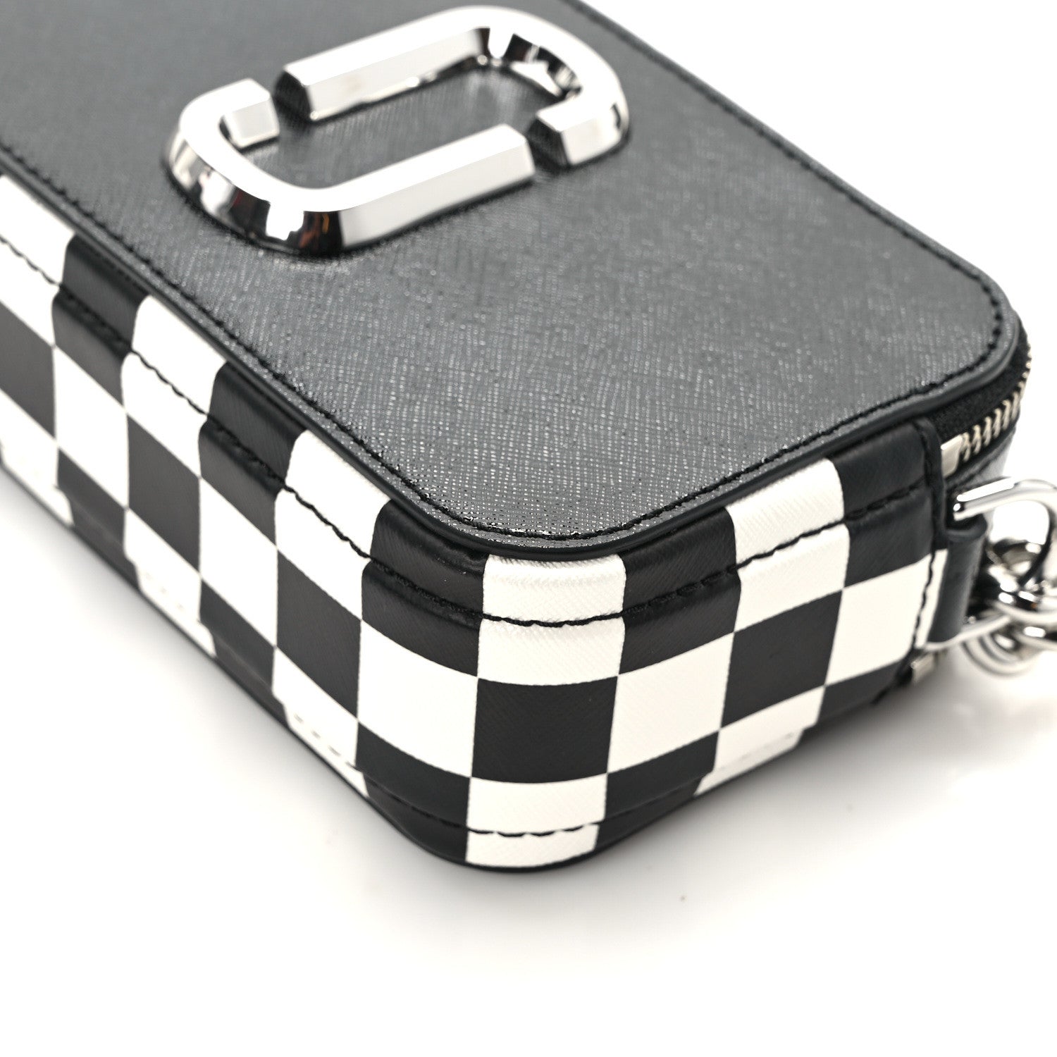 Marc Jacobs X Bloomingdales 150th Anniversary Saffiano Small Snapshot Camera Bag Black White 12 of 13