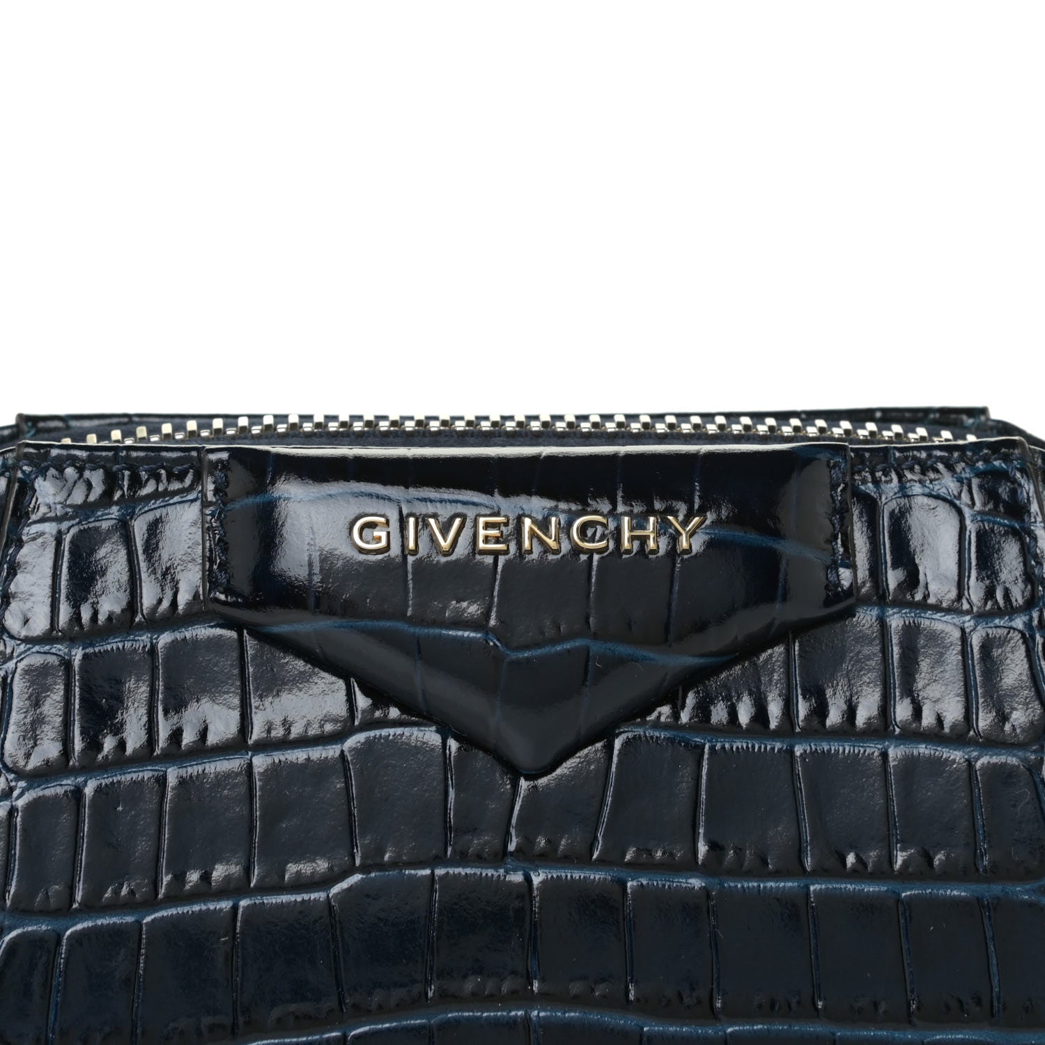 Givenchy Calfskin Crocodile Embossed Nano Antigona Navy 9 of 9