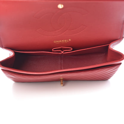 Chanel Lambskin Chevron Quilted Jumbo Double Flap Dark Red 5 of 16