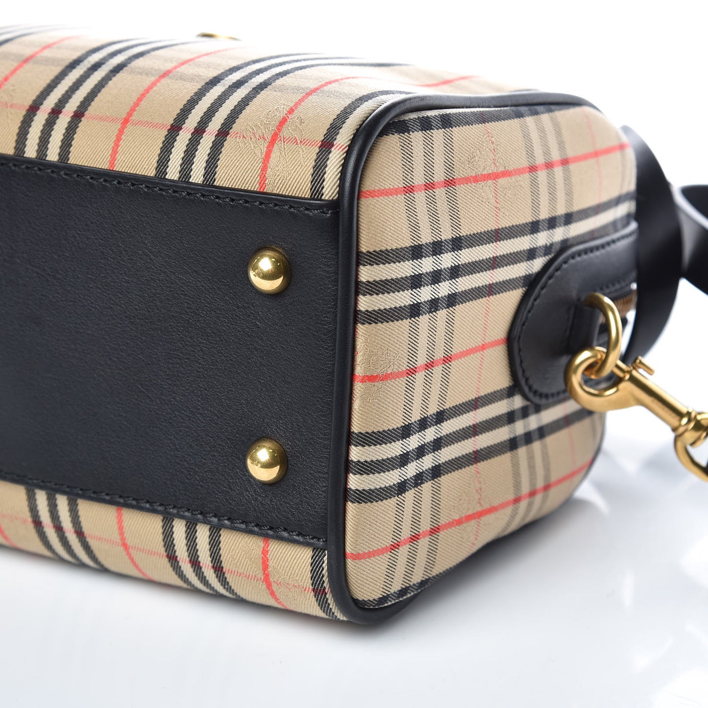 Smooth Calfskin 1983 Knight Check Link Bowling Bag Black