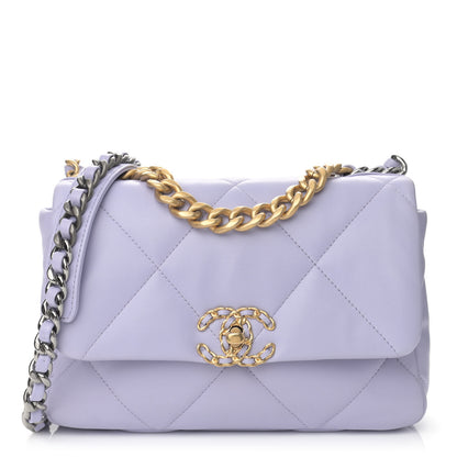 Chanel Lambskin Quilted Medium Chanel 19 Flap Light Purple 1 of 12